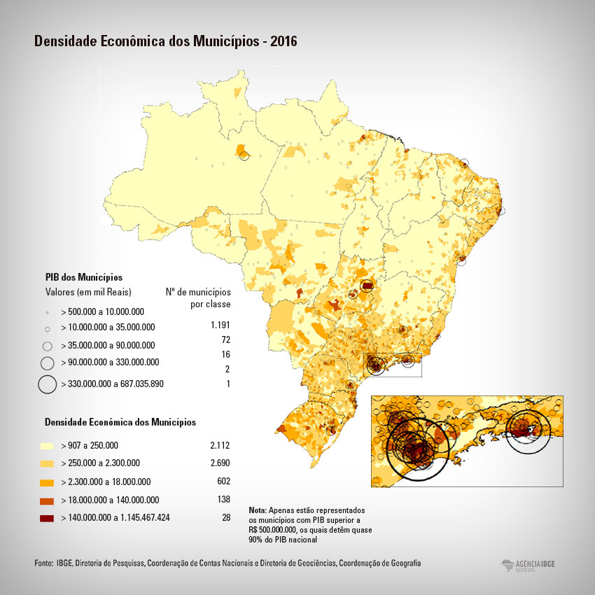 #PraCegoVer cartograma destacando a concentração dos 140 municípios de São Paulo