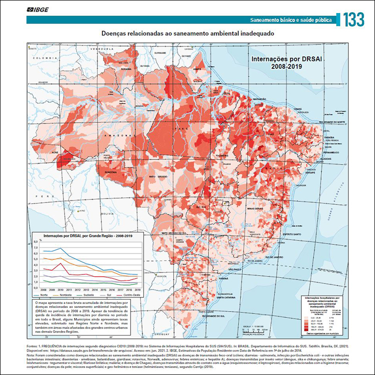 Atlas de Saneamento espacializa dados relacionados a meio ambiente e saúde