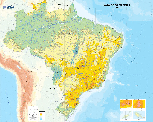 Mapa do Brasil Físico